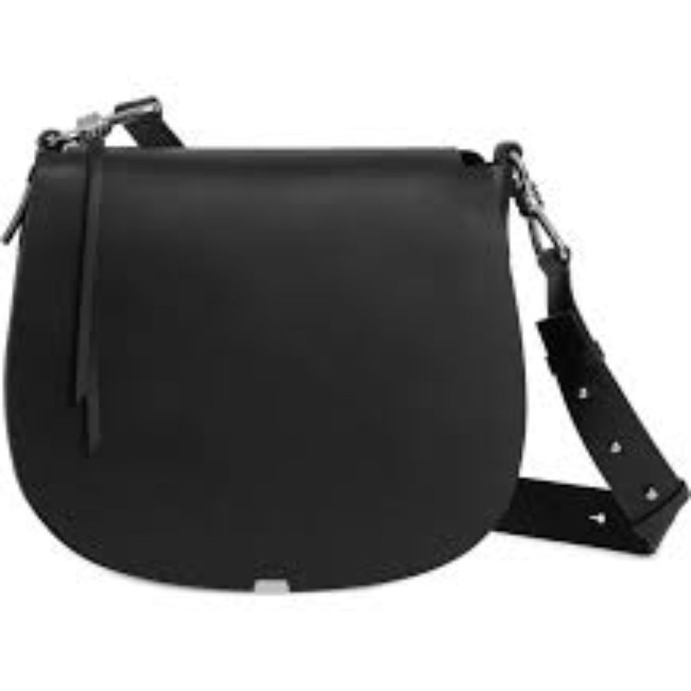 ALLSAINTS CAPTAIN LEATHER ROUND CROSSBODY BAG